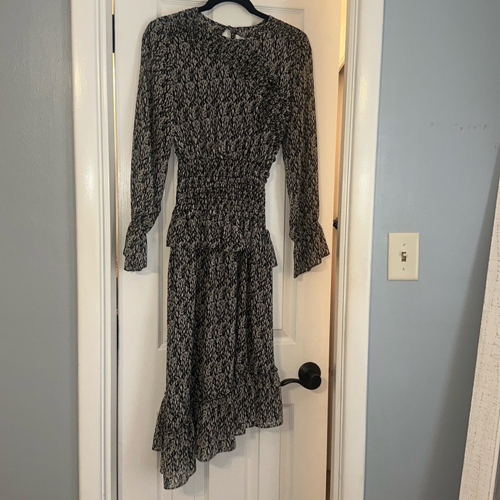 MISA Los Angeles Asymmetrical Midi Dress